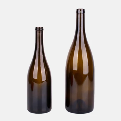 Vacío 750ml 1500ml Vidrio ámbar Champán Brandy Vino Botella de licor