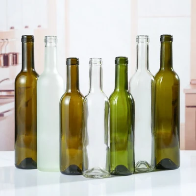 Botellas de vino de vidrio de Burdeos verde antiguo transparente de 750 ml vacías de alta calidad